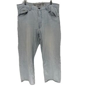 Vintage Avirex Baggy Jeans Blue Light Wash Loose Streetwear Denim Y2K Men 40X30